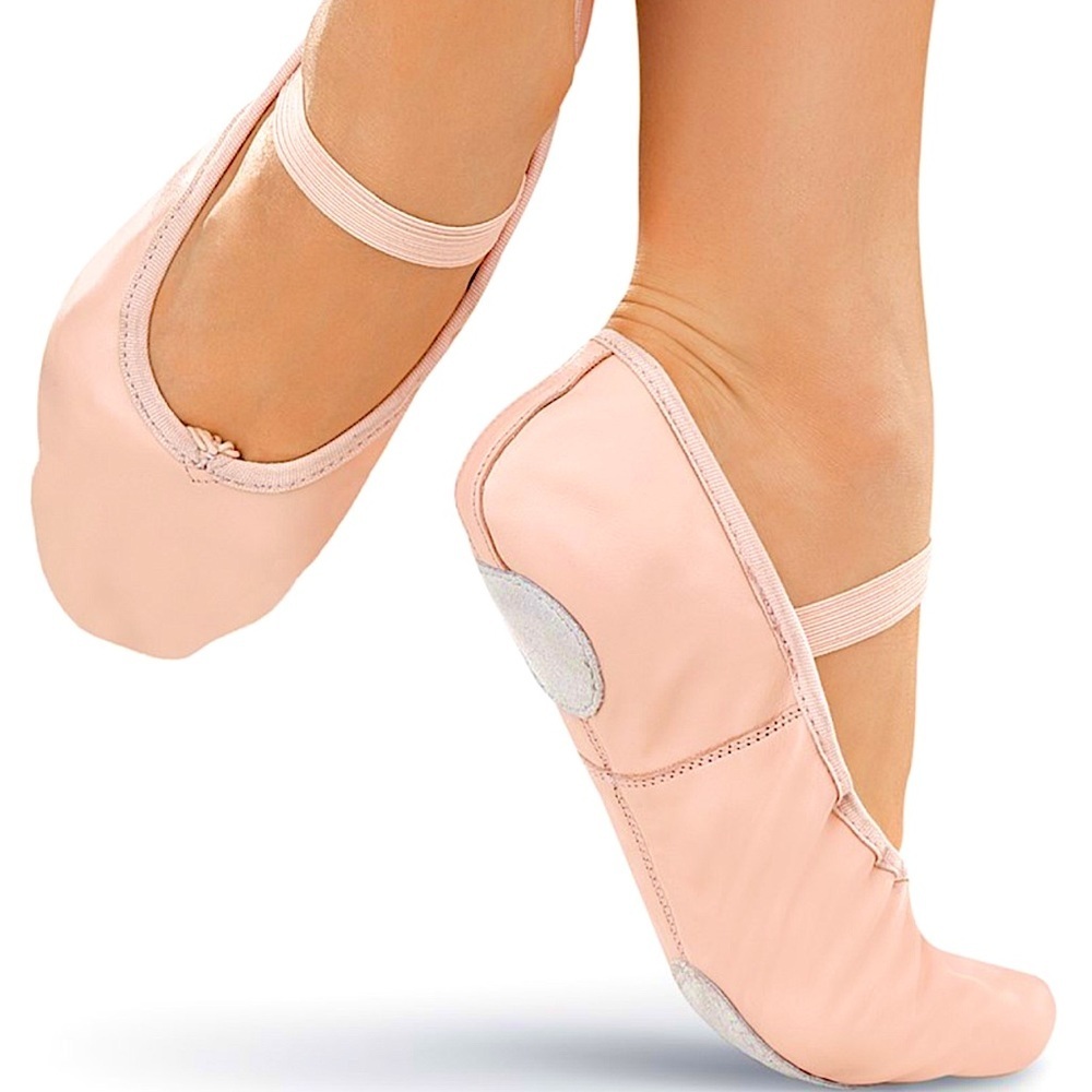 DANCE CLASS  B402 “Sammi” Leather/Spandex Split Sole Ballet Flats in Pink